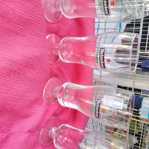 COLLECTIBLE COLUMN GLASSES WITH THIN GLASS AND THE FIVE PIECES 17 EUROS