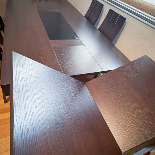 Wenge dining set with 6 solid wood chairs