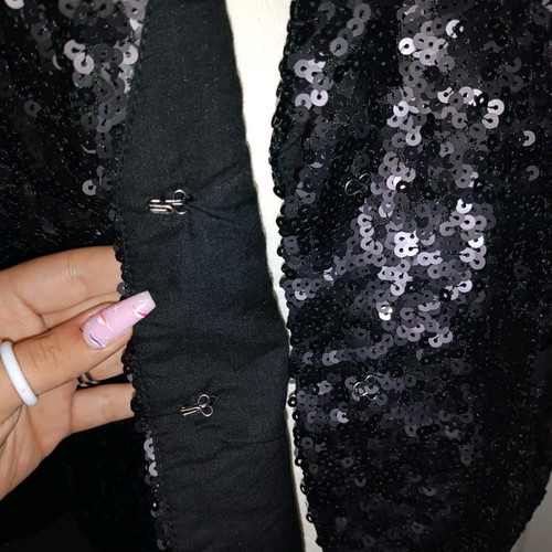 Black sequin jacket like new, size L