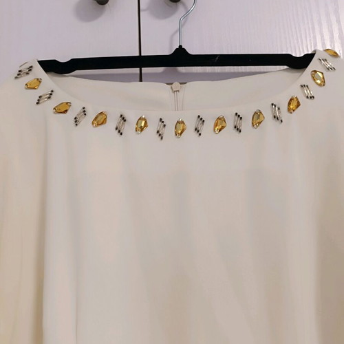 Cream dress with stones like new