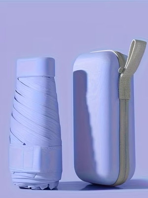 Mini Pocket Umbrella Purple New, Manual Compact with Portable Case