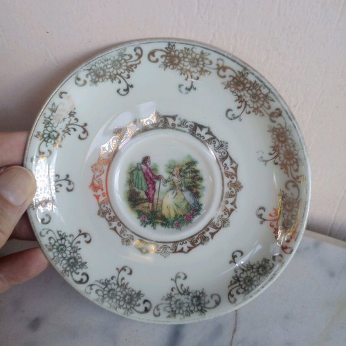 Small vintage Bavarian porcelain plate used with gold details