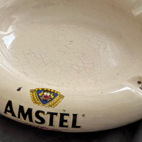 Amstel Beer vintage ceramic ashtray used with minor damages