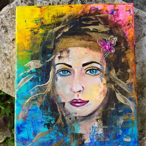 Painting acrylic 18x24cm new