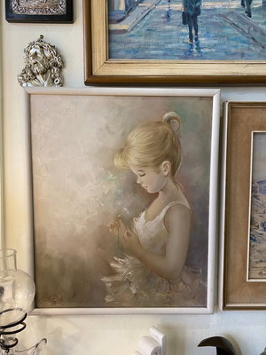 Vintage painting 53x63cm used