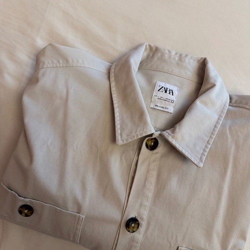 Zara Overshirt beige shirt size L like new