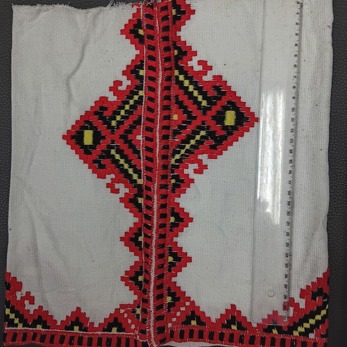 Collectible traditional fabric with embroidered pattern No 114 used