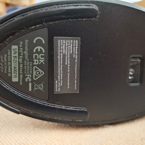 Kensington Pro Fit Ergo Wired Vertical Mouse like new, black