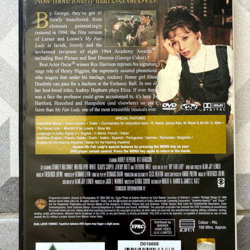 My Fair Lady DVD like new with English and other subtitles