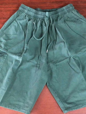 Cargo linen men's bermuda shorts 100% cotton new, olive green