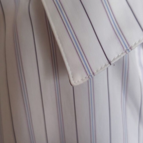 Lacoste men's dress shirt like new, size XL, white with blue and lilac stripes