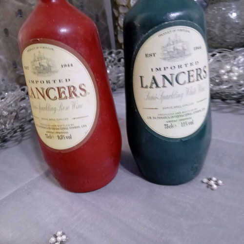 Lancers 2002 wine bottles new, semi sparkling white and rose