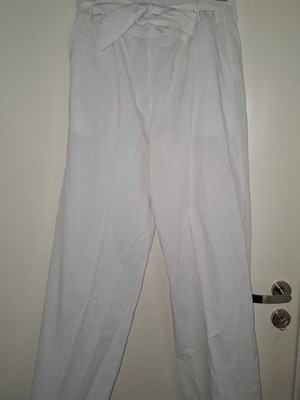 Celestino white linen palazzo pants size S like new with belt