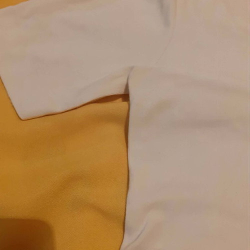 White Women's Blouse Rannia 1961 with Square Neck and Pearls size 40 like new