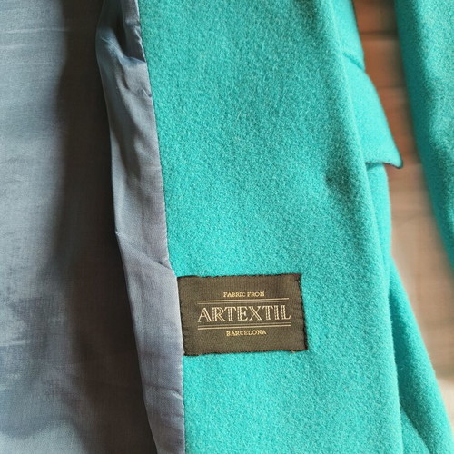 Handmade turquoise jacket like new, tailored