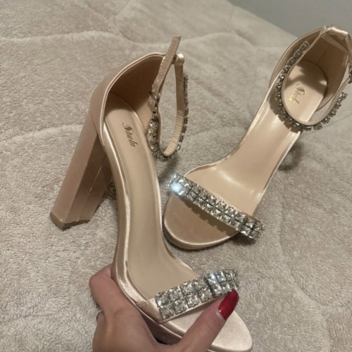 Heels like new with rhinestones, size 40.5