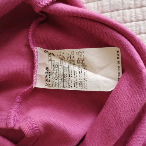 Benetton sleeveless turtleneck top used, pink fuchsia, size small