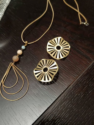 Necklace and earrings like new handmade stud earrings