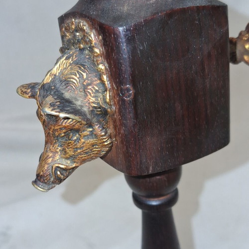 Vintage Reuge musical pepper mill with wild boar and pheasant, Alouette