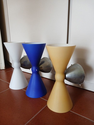 Wall lights used, set of three colors blue, white, and yellow