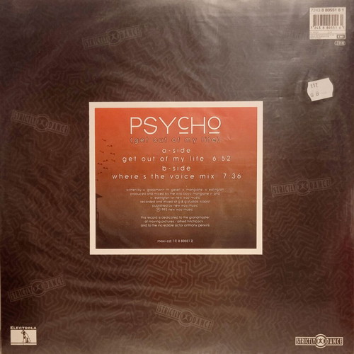 Maxi Single I.Q. - Psycho (Get Out Of My Life) 1993 like new