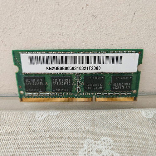 Samsung 2GB DDR3 RAM used for laptop, PC3-8500S, 1066 MHz