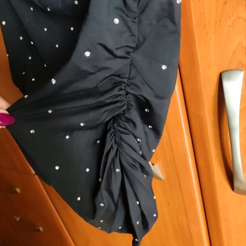 Top with rhinestones Zara black like new size M