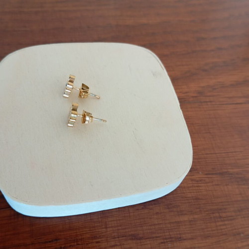 Earrings new, stainless steel, gold tone, hypoallergenic