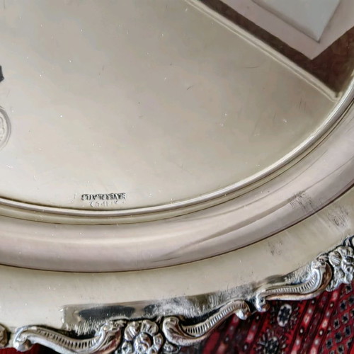 Silver-plated placemats used, classic style, 28cm diameter