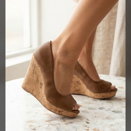 Seven women's platform sandals used, size 37, brown