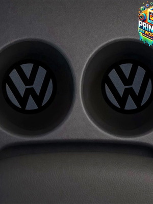 Καλύμματα ποτηροθήκης Volkswagen 69mm καινούργια, Gloss Black Plexiglass σετ 2 τεμαχίων