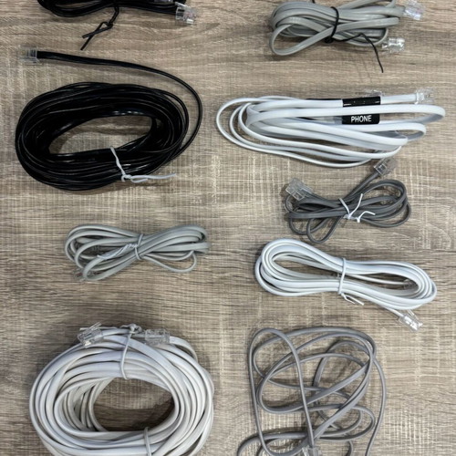 Telephony equipment new, pack with splitter and network cables