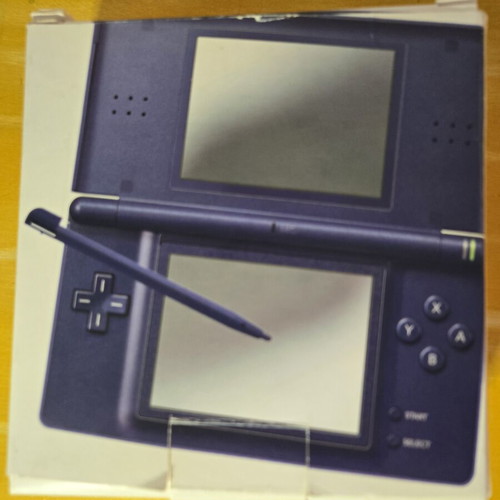 Nintendo DS Lite Enamel Navy console, complete in box