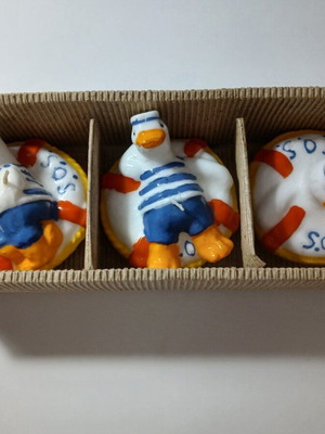 Decorative Candles Set "Sailor Ducks" 3 Pieces New