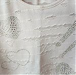  Καλοκαιρινή μπλούζα για κορίτσι 9-11 ετών σε χρώμα άσπρο με στρας.