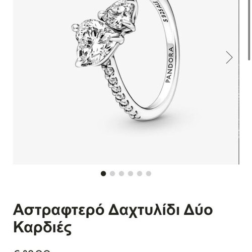 Pandora ring new, white and silver