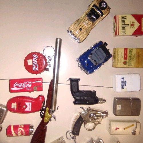 Vintage lighters used, set of 57 pieces