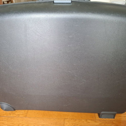 Delsey hard suitcase used, large, black with 2 wheels