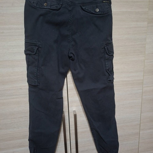Funky Buddha cargo pants used, dark blue, size 32 with elastic cuffs