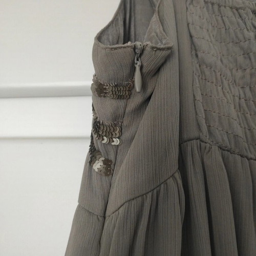 Motivi evening dress gray like new with embroidery and sequins