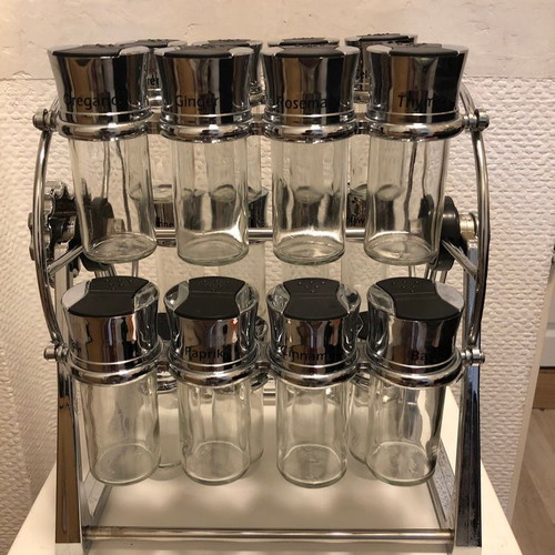 Spice carousel unused with 20 jars, nickel-free material