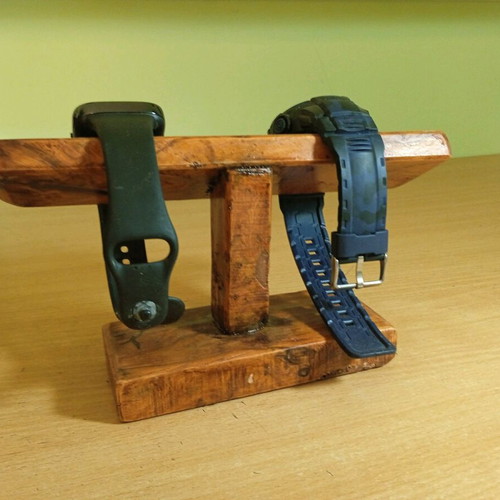 Handmade olive wood watch stand new