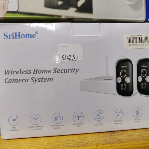 Srihome 3MP System with 2 Wireless Cameras 1296P and Night Vision new