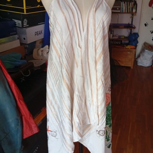 Beach dress one size, new, multicolor with fringes