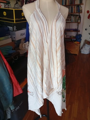 Beach dress one size, new, multicolor with fringes