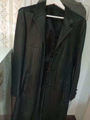 Genuine leather coat used, medium size, black