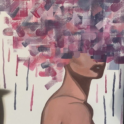 Original artwork 'Fragments of Her' hand-painted canvas