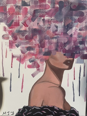 Original artwork 'Fragments of Her' hand-painted canvas