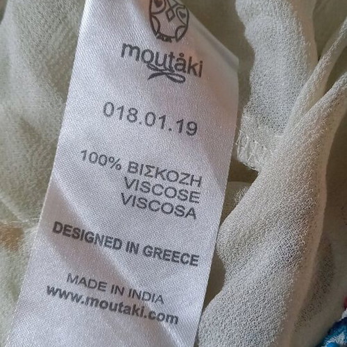 Moutaki summer airy blouse used, multicolor