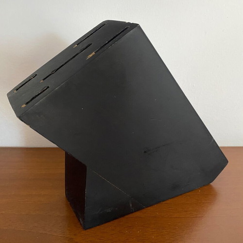Wooden knife block Kochtopfhaus Müller used, heavy quality German brand